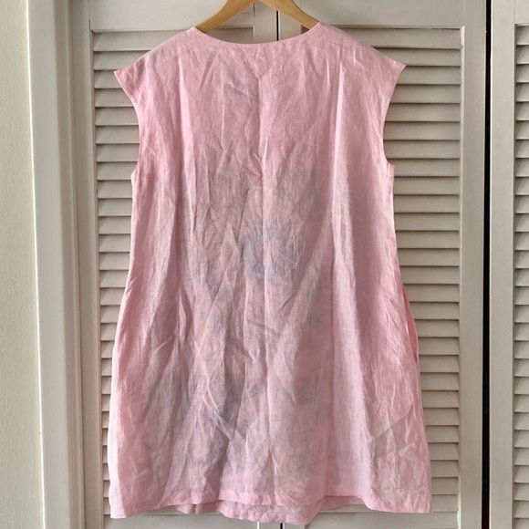 Ivy Jane Sister Mary Light Pink Linen Embroidered Dress - Picture 7 of 9